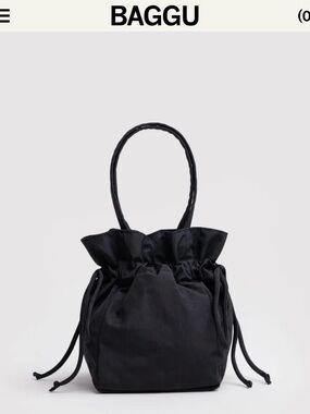 BAGGU Black Drawstring nylon bag